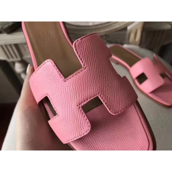 HERM Oran Sandals In Pink Epsom Leather