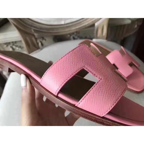 HERM Oran Sandals In Pink Epsom Leather