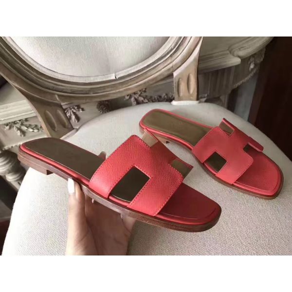 HERM Oran Sandals In Rose Azalee Epsom Leather