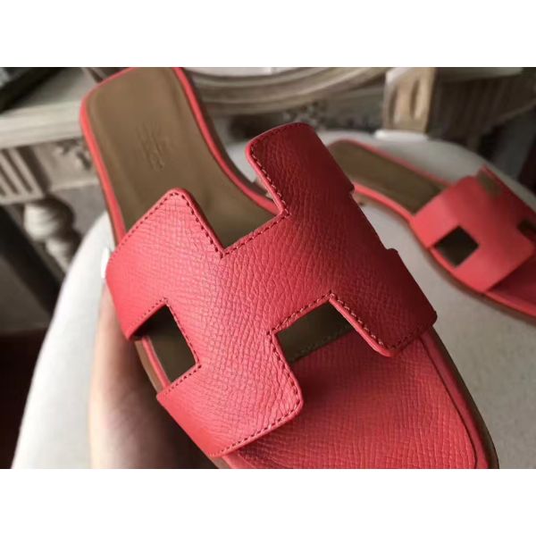 HERM Oran Sandals In Rose Azalee Epsom Leather