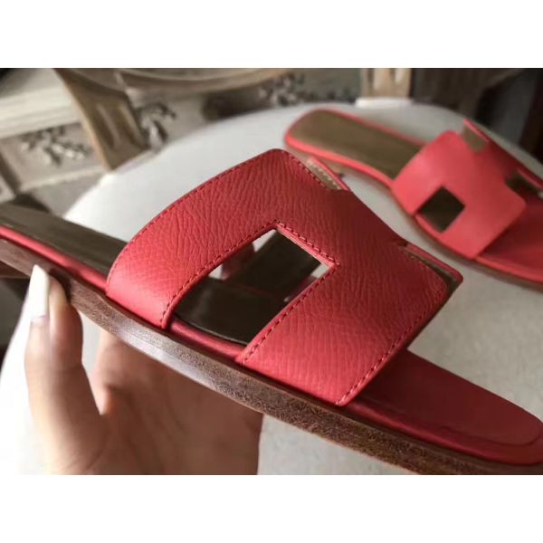HERM Oran Sandals In Rose Azalee Epsom Leather