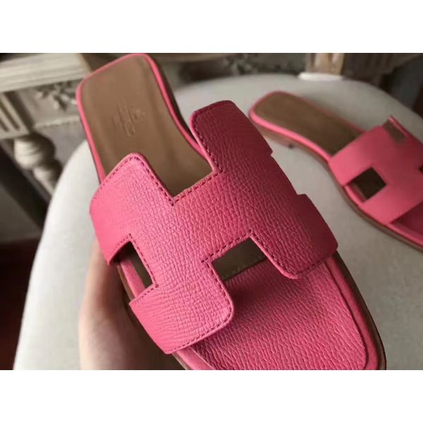 HERM Oran Sandals In Rose Confetti Epsom Leather