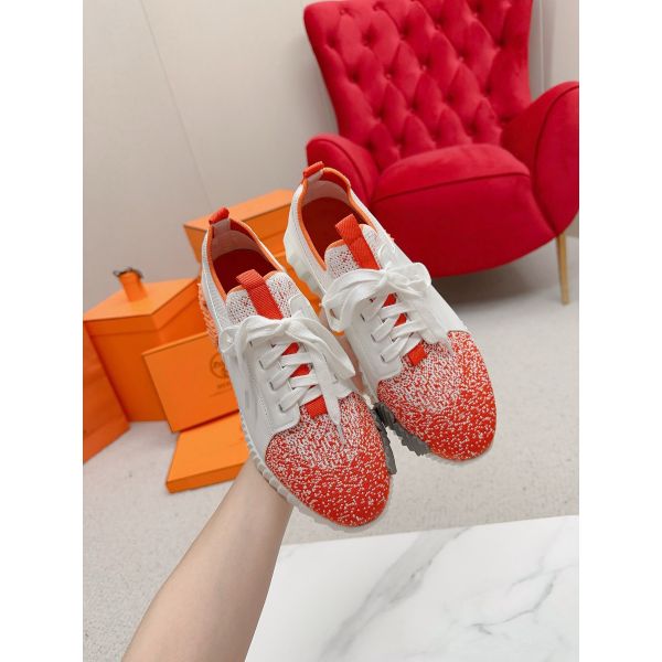 HERM Men's Depart Sneakers in Orange Gradient Knit