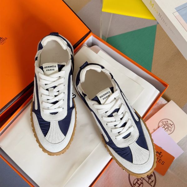HERM Men's Jet Sneakers in Blue Technical Canvas