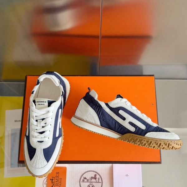 HERM Men's Jet Sneakers in Blue Technical Canvas