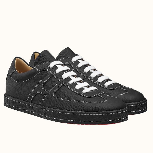 HERM Boomerang Sneakers In Black Epsom Leather