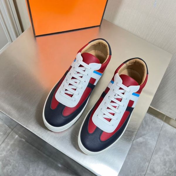 HERM Boomerang Sneakers In Multicolore Bordeaux Leather