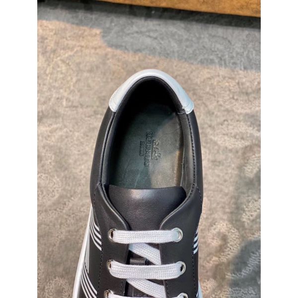 HERM Men's Avantage Sneakers In Black Calfskin
