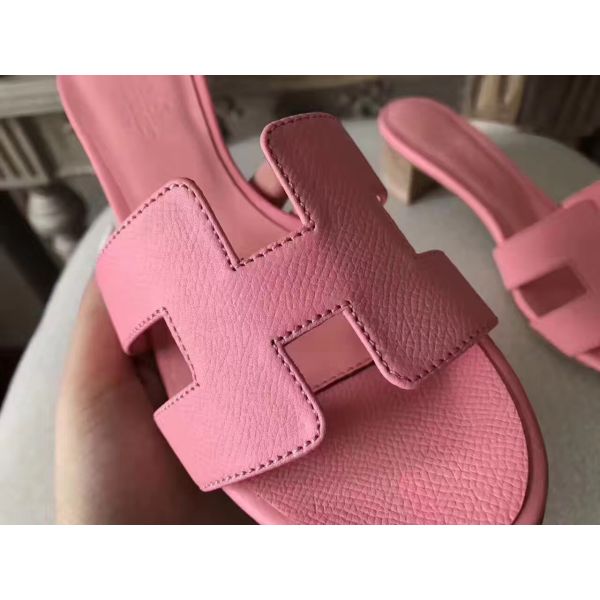 HERM Oasis Sandals In Pink Epsom Leather