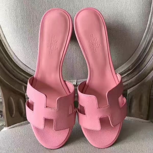 HERM Oasis Sandals In Pink Epsom Leather