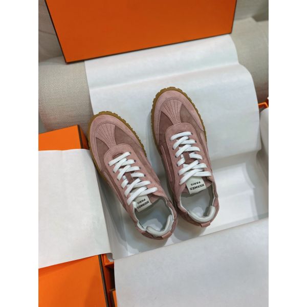 HERM Women's Jet Sneakers in Cancan/Aquarelle Suede Leather
