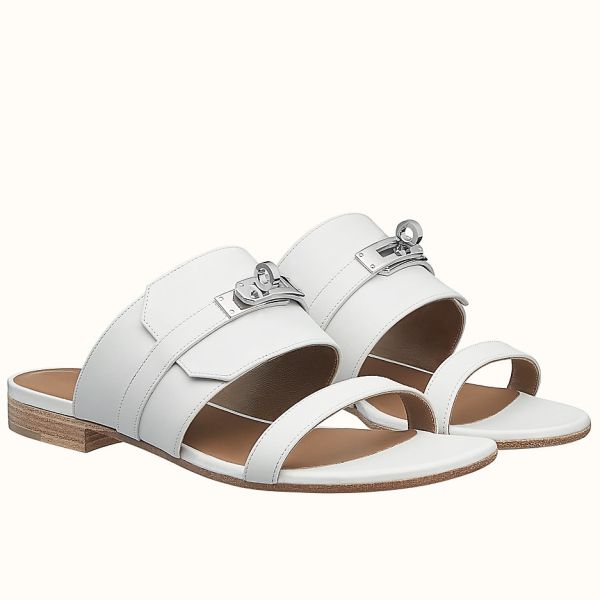 HERM Avenue Sandals In White Calfskin