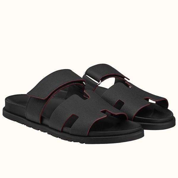 HERM Women's Chypre Sandals In Black Epsom Calfskin