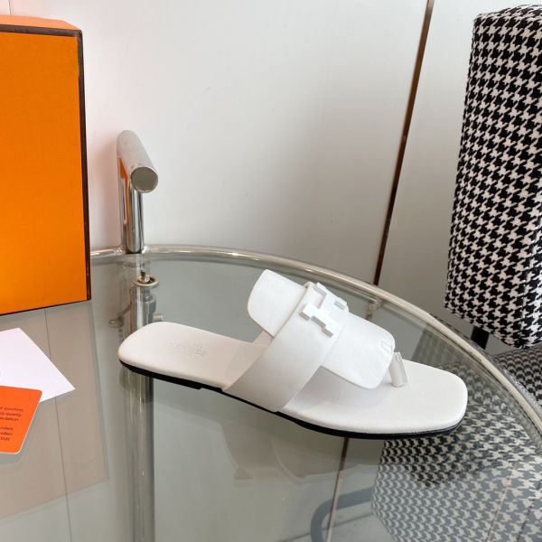 HERM Galerie Sandals In White Calfskin