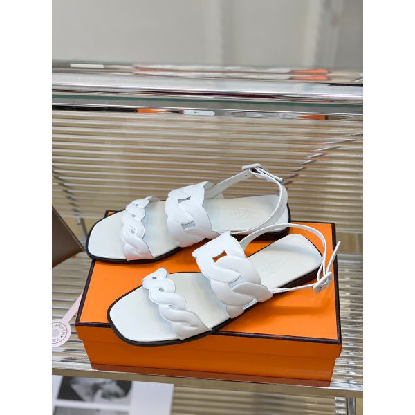 HERM Grace Sandals in White Nappa Leather