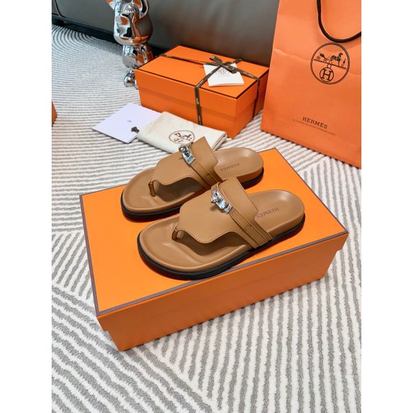 HERM Empire Sandals in Brown Calfskin