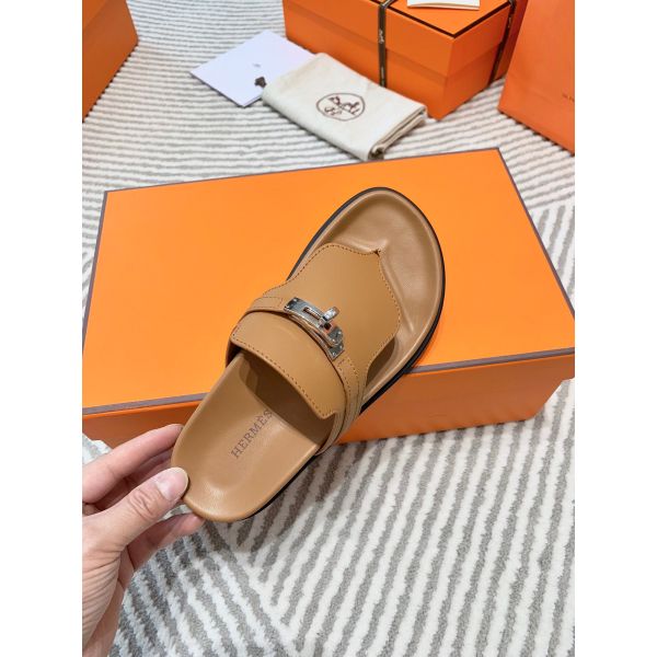 HERM Empire Sandals in Brown Calfskin