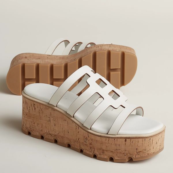HERM Isabella 30 Sandals in White Calfskin