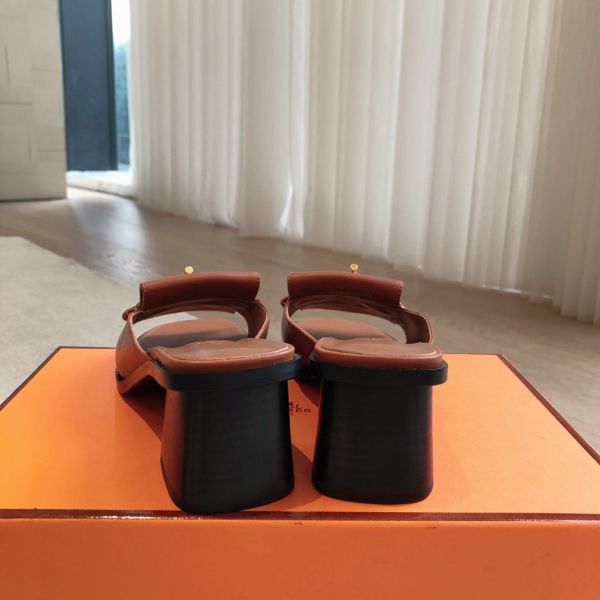 HERM Women's Ilot 50 Sandals in Brown Leather