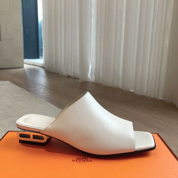 HERM Women's Idole Sandals in White Leather