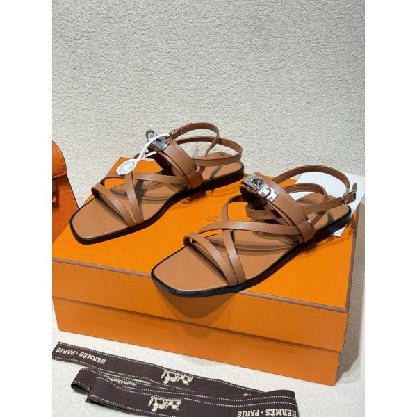 HERM June Sandals in Brown Leather