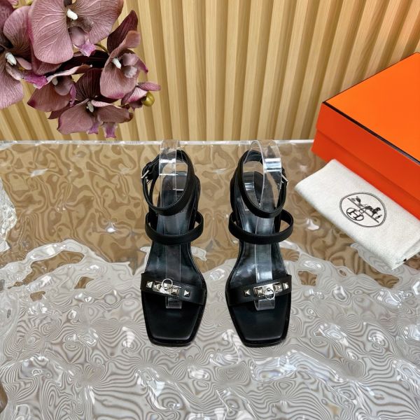 HERM Ivresse 65 Sandals in Black Leather