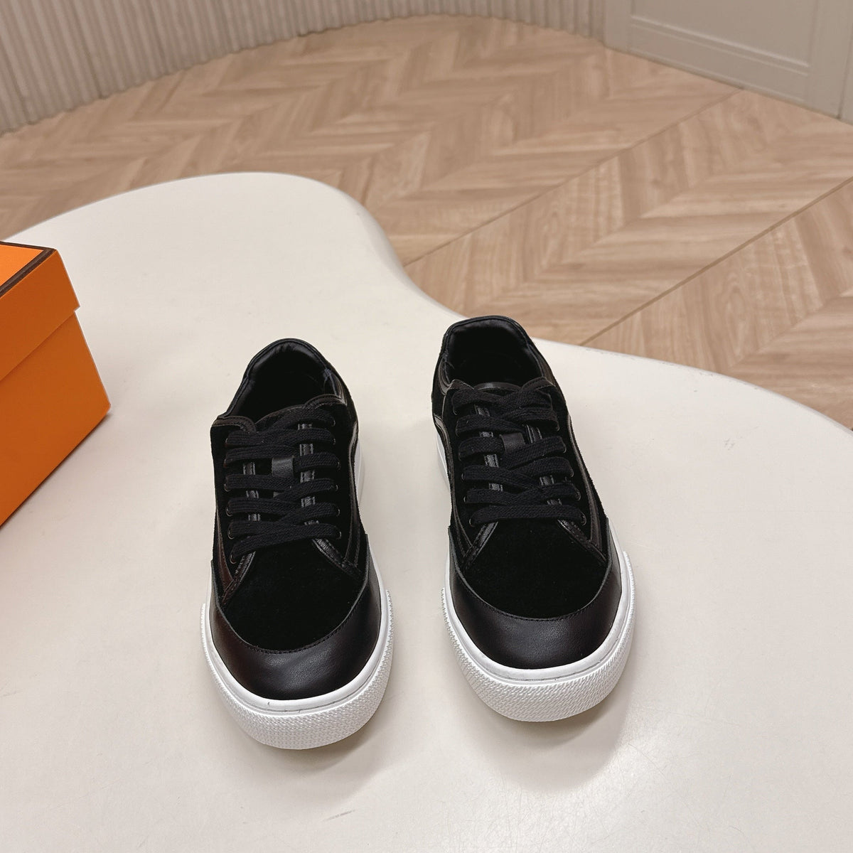 HM 25S SNEAKER LOW SPORTS IN BLACK SUEDE MIX LAMBSKIN