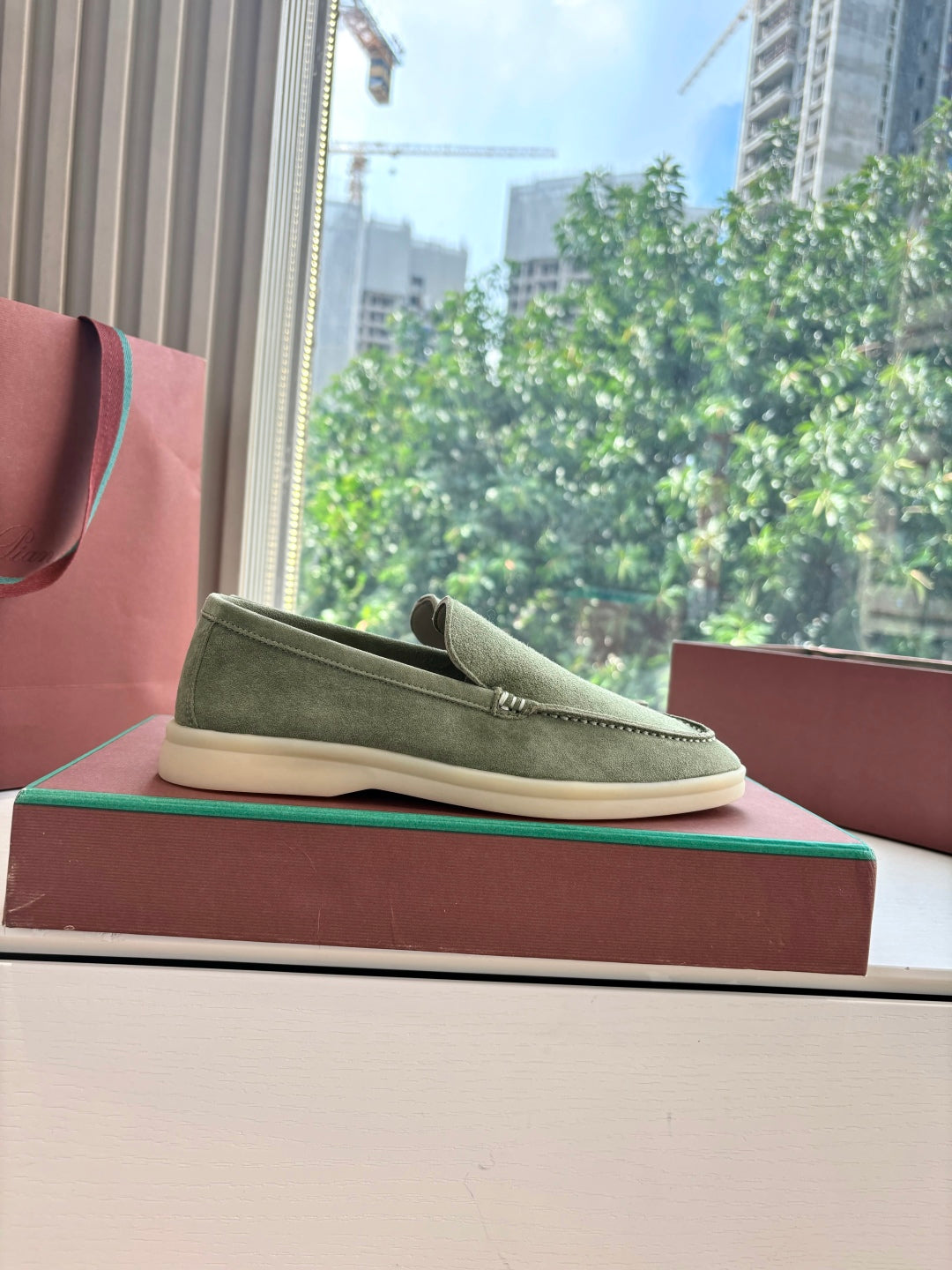 LP LOAFERS 25S IN OLIVE GRAY CASHMERE