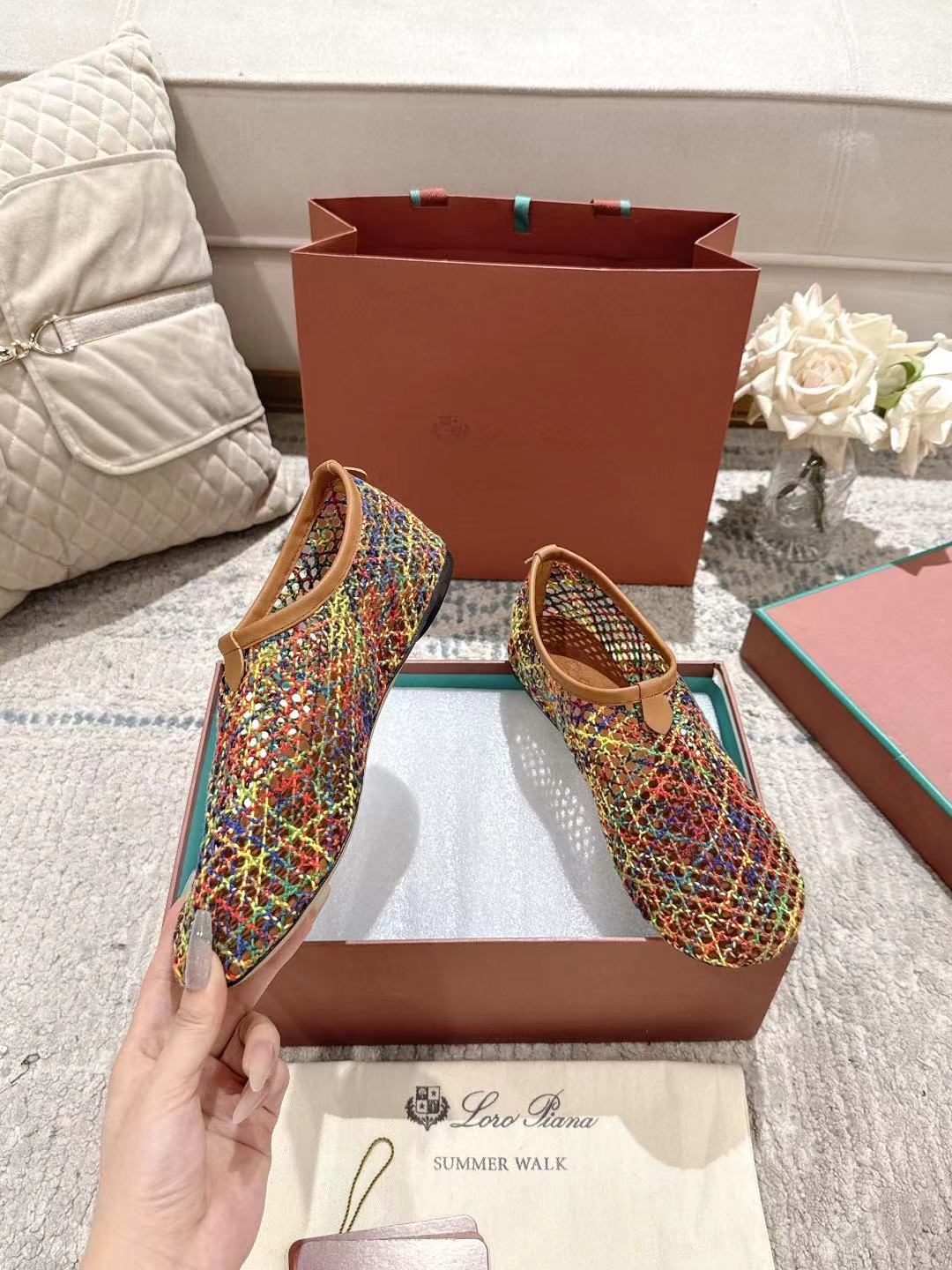 FLAT SHOES MULTICOLOR MESH FABRIC