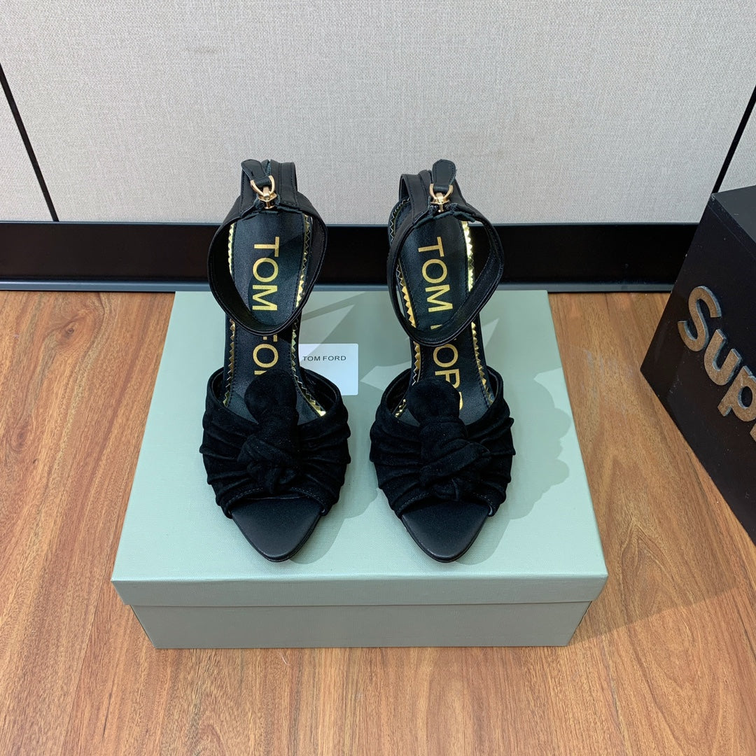 HIGH SANDAL 10 CM IN BLACK SUEDE