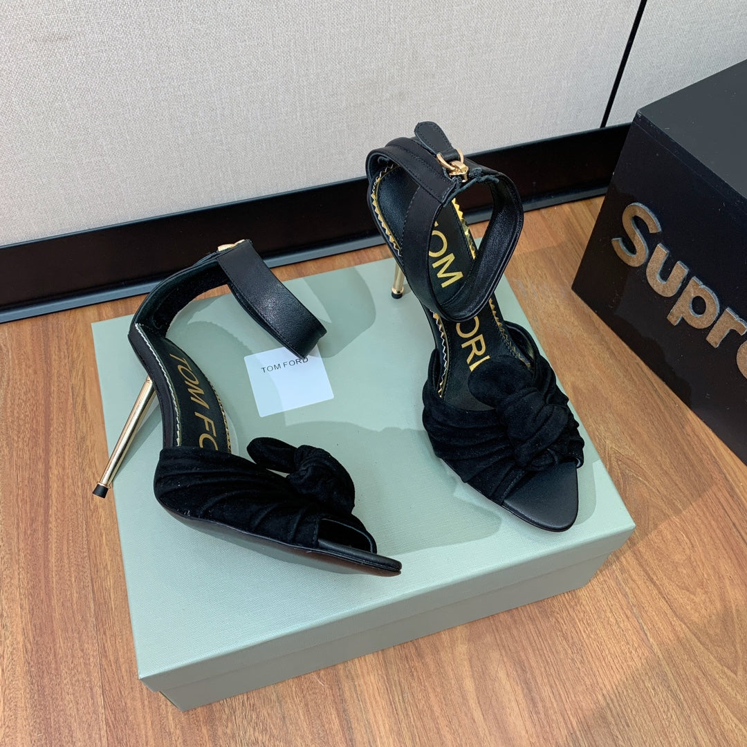 HIGH SANDAL 10 CM IN BLACK SUEDE
