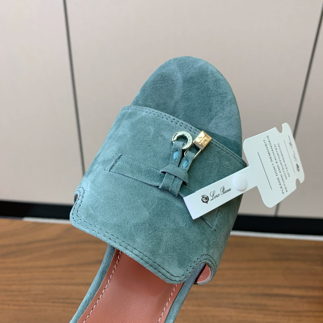 LP HIGH HEELS 25S IN SLATE GREEN SUEDE