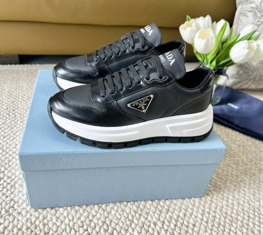 PRA BLACK THICK SOLE SNEAKER BLACK CALFSKIN
