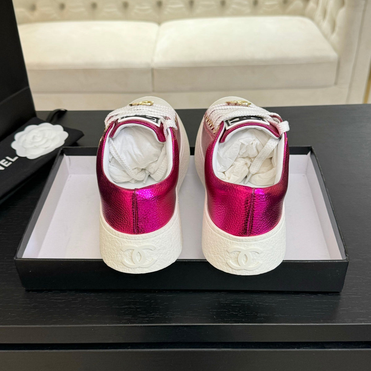 BIG-HEAD COOKIE SHOES IN MAGENTA PURPLE LAMBSKIN