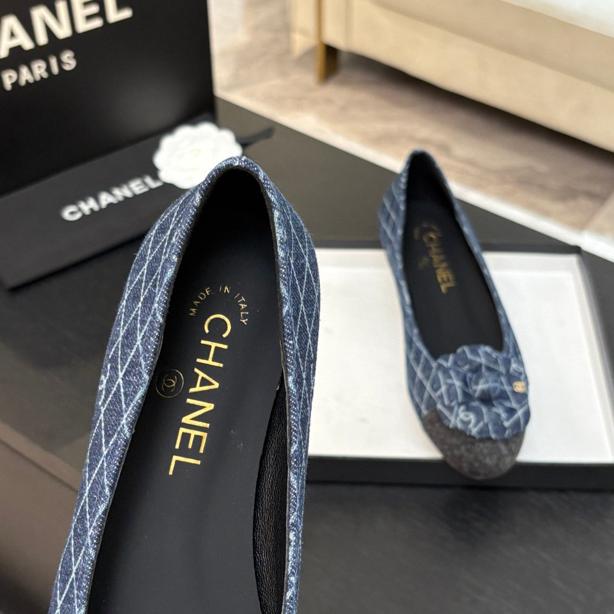 CAMELLIA BALLERINAS BLUE DENIM