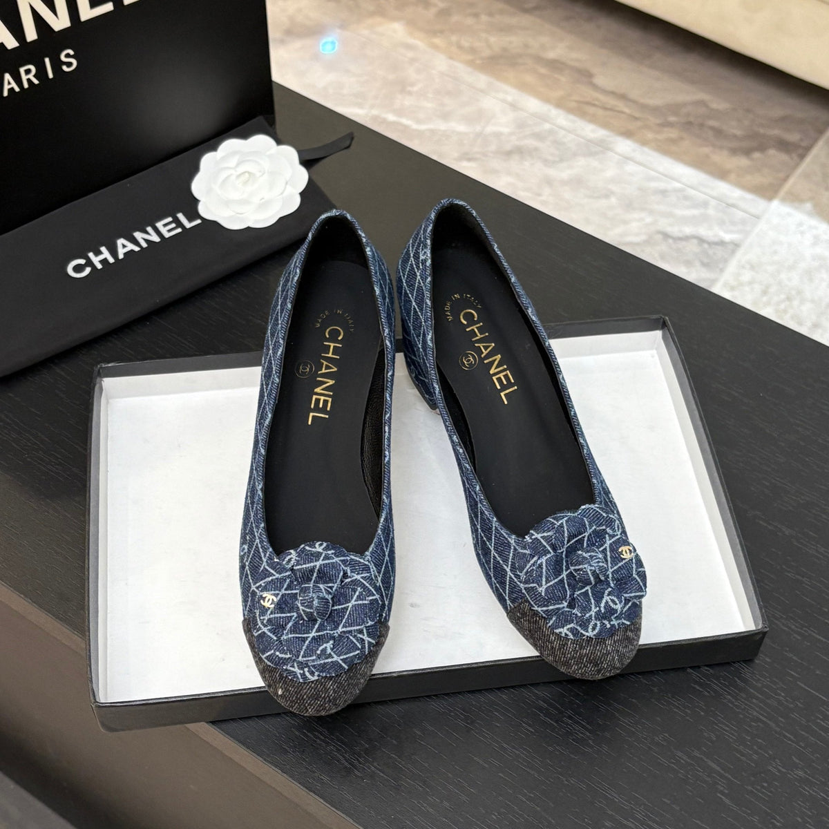 CAMELLIA BALLERINAS BLUE DENIM