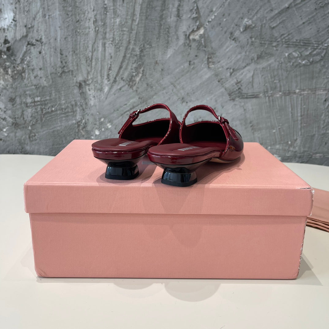 CAP TOE MULES RUBY COLOR SHEEPSKIN