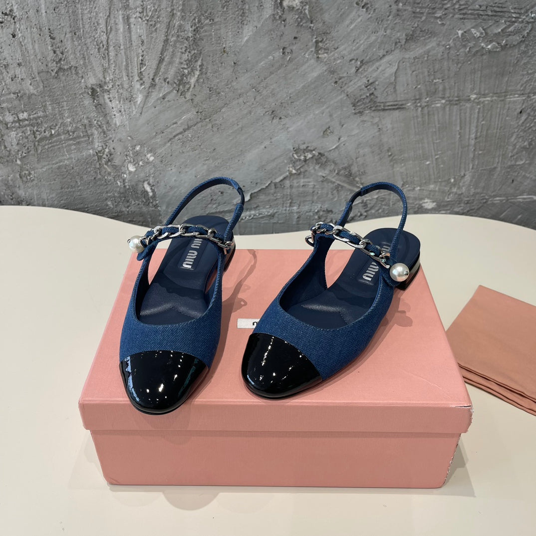 SMALL SQUARE HEAD MARY JANE SANDAL NAVY BLUE CALFSKIN