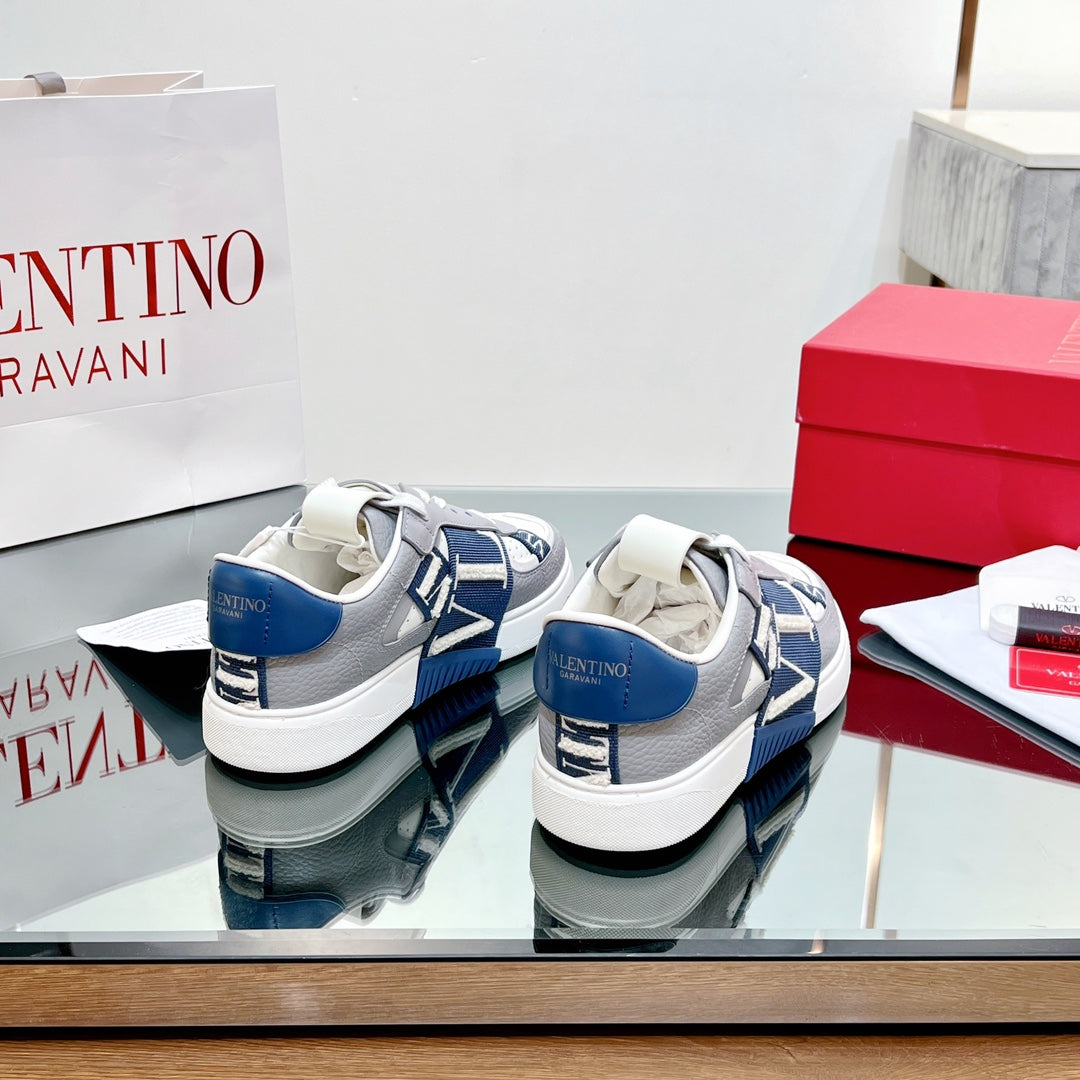 VALENTINO 25S GARAVANI VL7N SNEAKERS IN GREY MIX DARK BLUE LAMBSKIN