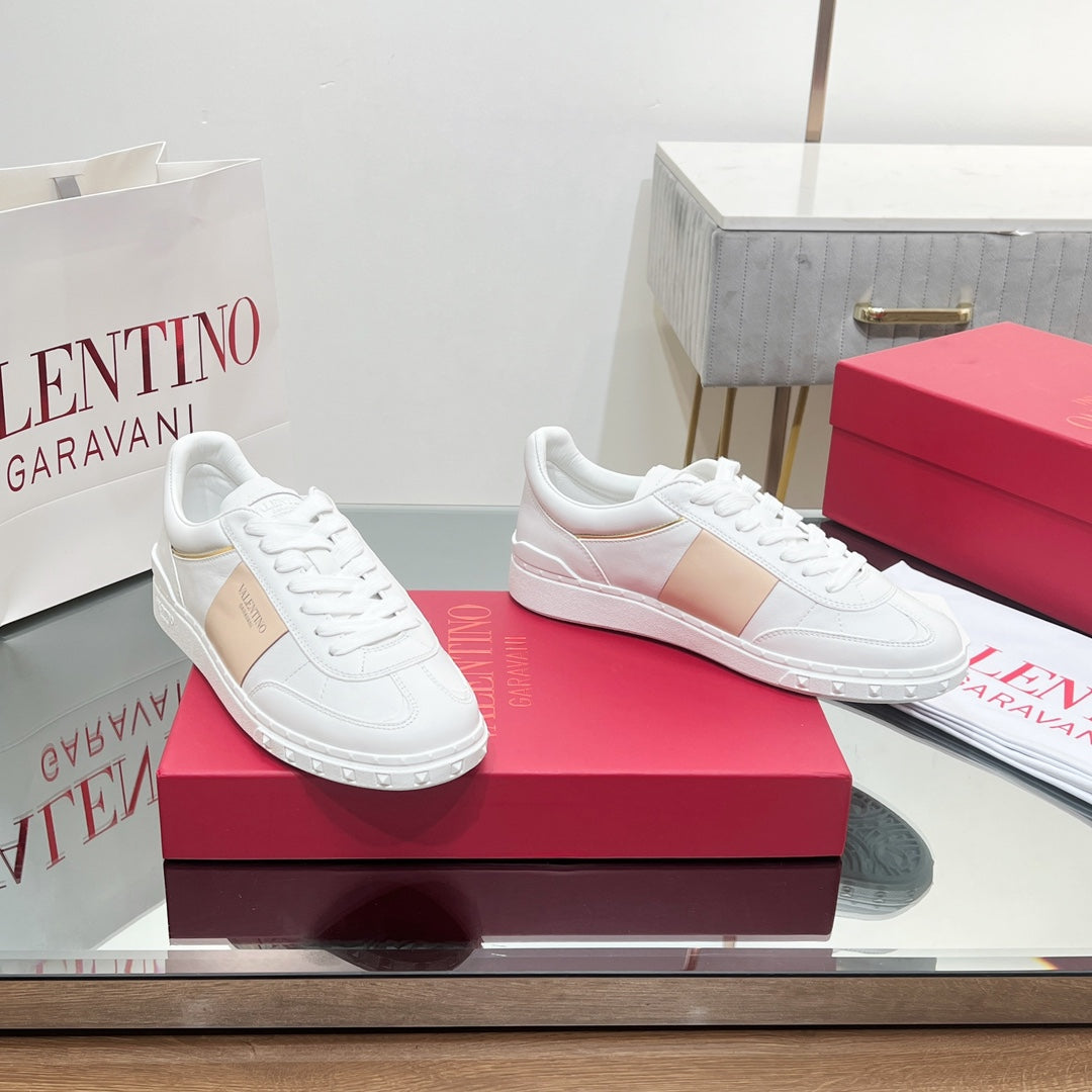 VALENTINO 25S UPVILLAGE SNEAKERS IN WHITE MIX BEIGE STYLE 2