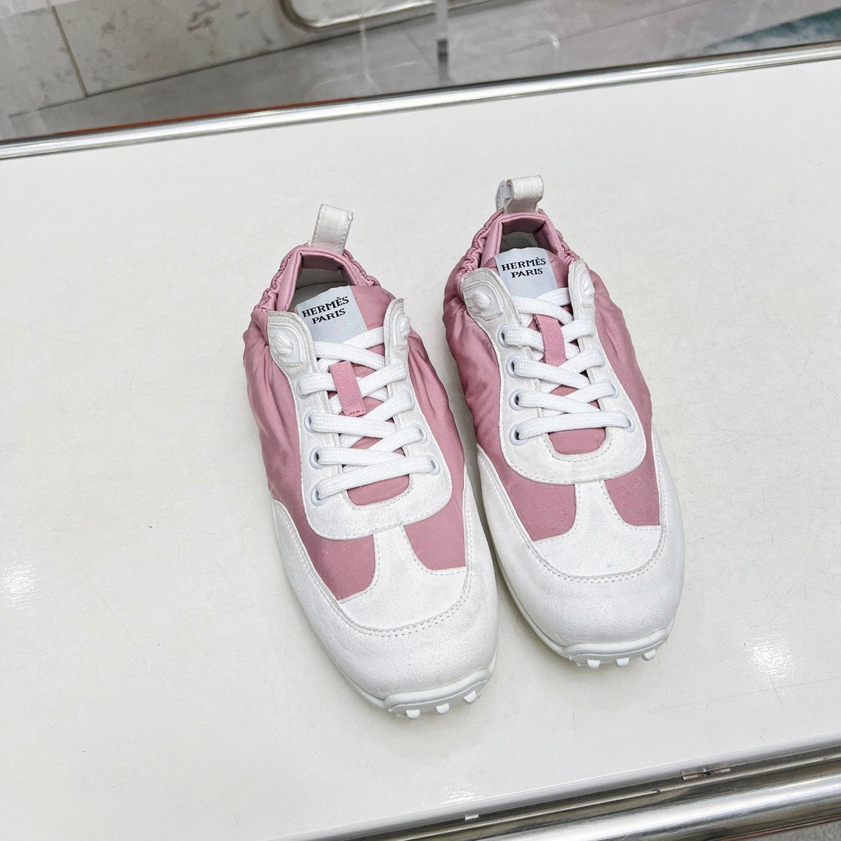 SKATEBOARD SHOES LIGHT PINK MIX WHITE SUEDE