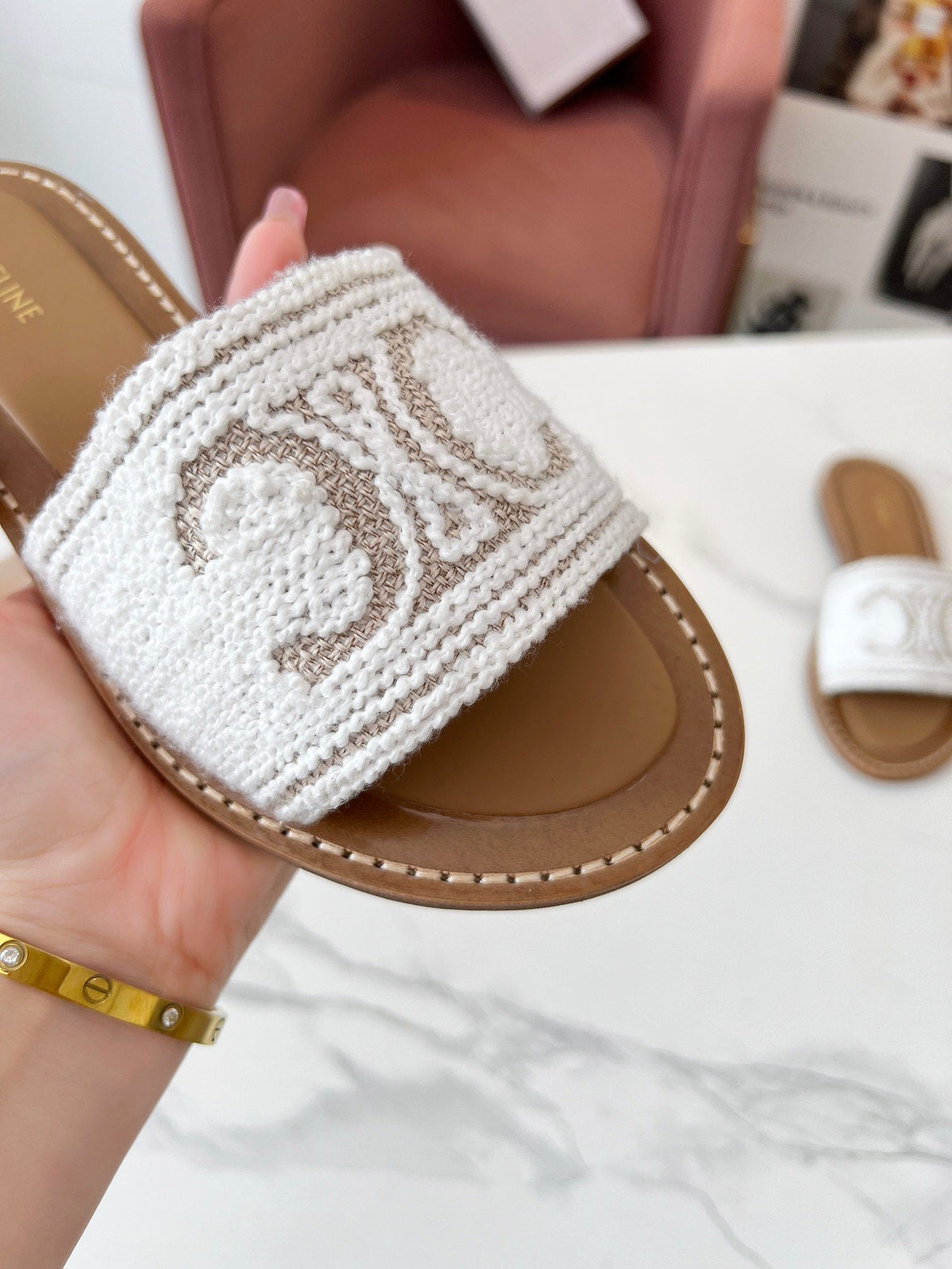 LYMPIA MULE WHITE CANVAS