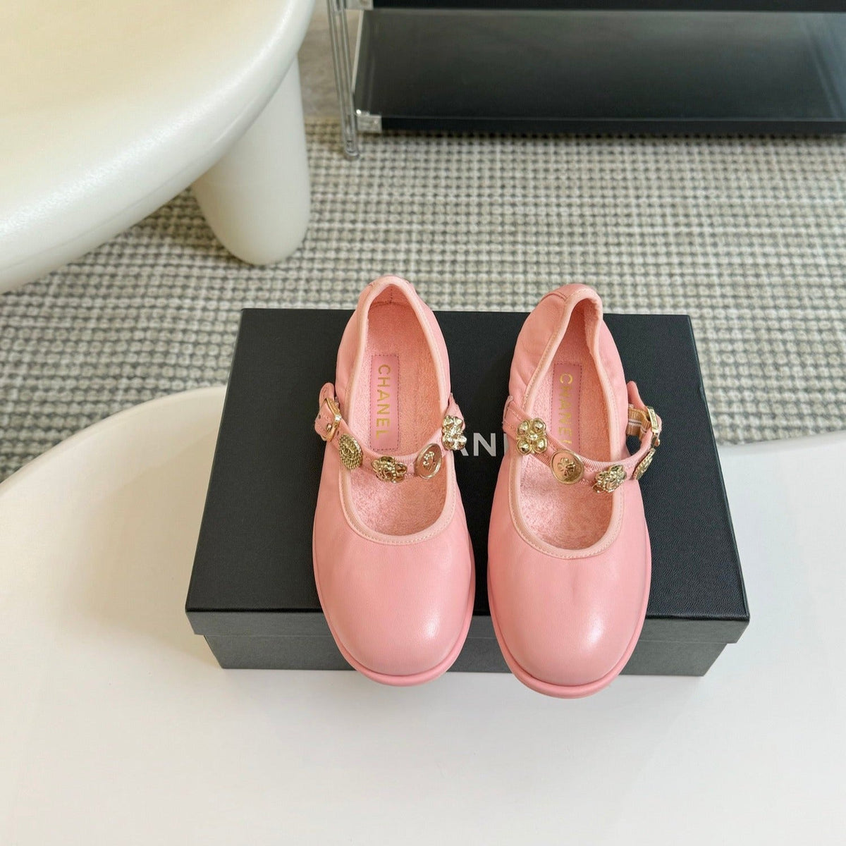 MARY JANE SHOES LIGHT PINK SHEEPSKIN