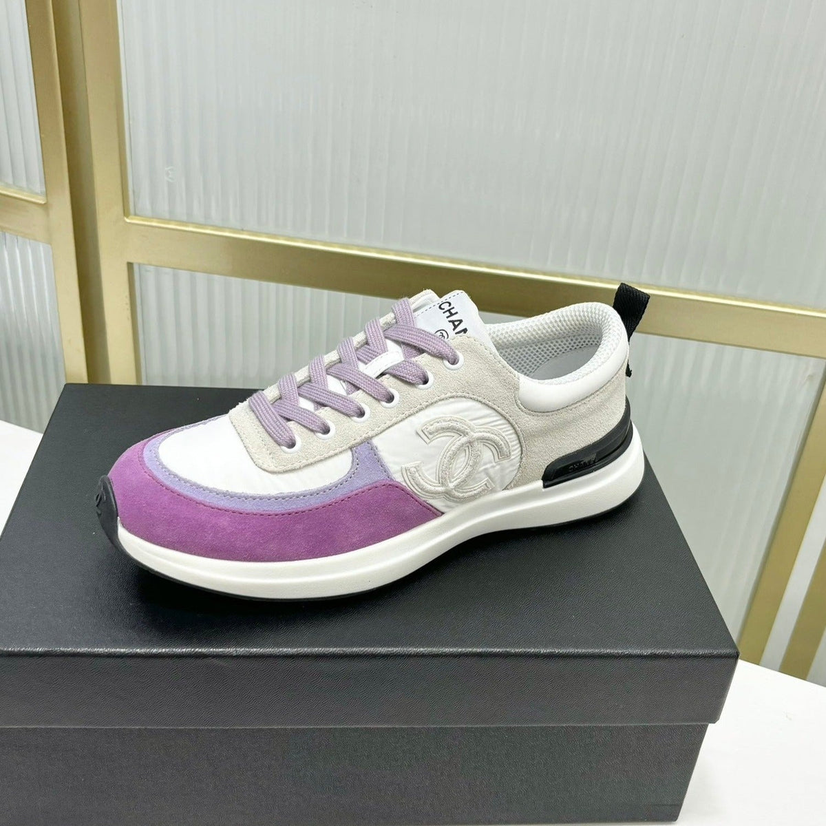 SNEAKER IN VIOLET MIX GREY SUEDE