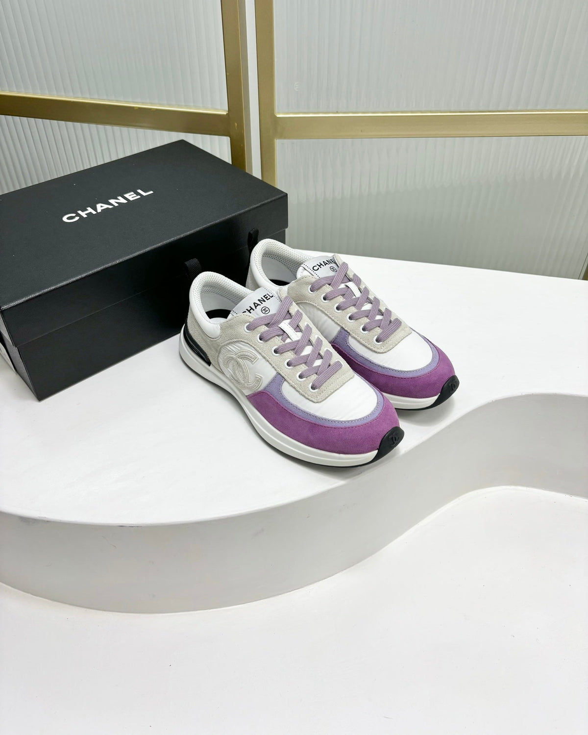 SNEAKER IN VIOLET MIX GREY SUEDE