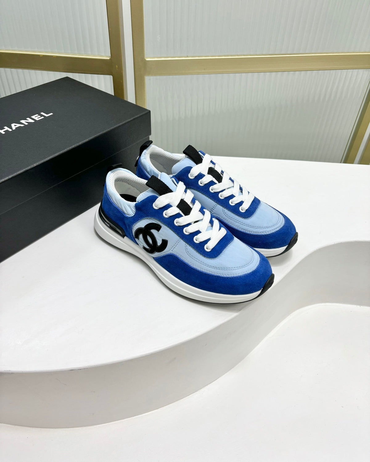SNEAKER IN SKY MIX COBALT BLUE SUEDE