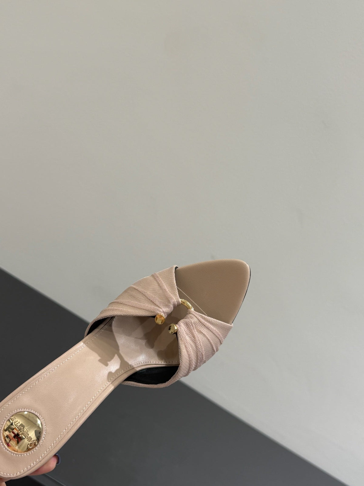 YSL HIGH HEEL 25S 100 MM IN BEIGE LAMBSKIN