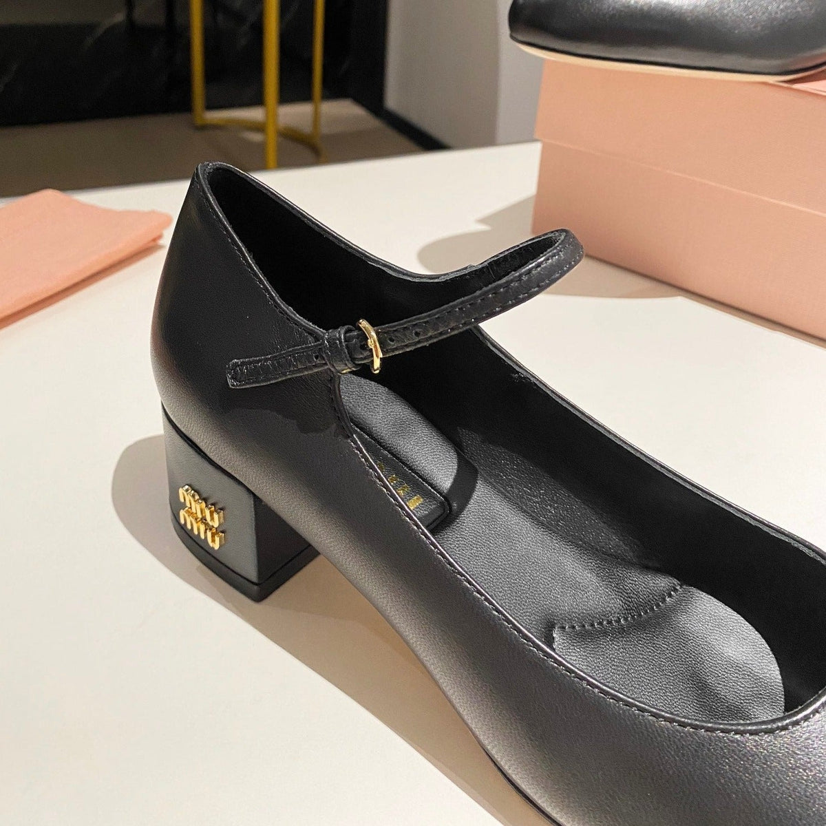 MARY JANE SHOES CLASSIC BLACK SHEEPSKIN