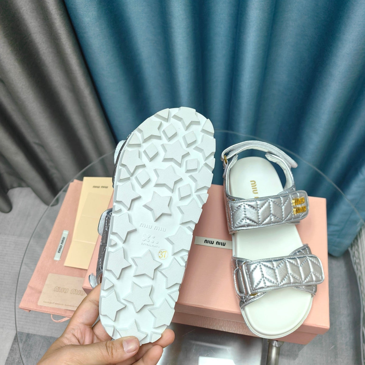 SANDALS WHITE MIX SILVER SHEEPSKIN WITH HORIZONTAL STRAPS