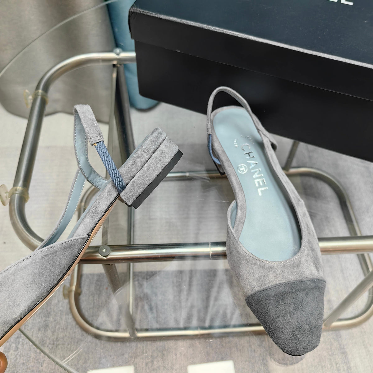 CC SLINGBACK 25S 25 MM GREY SUEDE